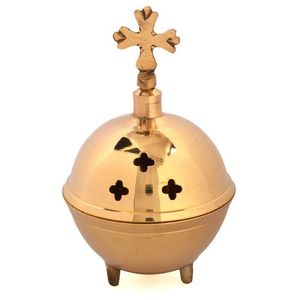 Brass <b>Moroccan</b> Agarwood Incense Burner Hand-made Eco-Friendly Religious Home <b>Decor</b> with Gold Finish - Product Image 4