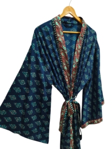 Party Wear Shirt Silk kimono For Woman's Multi Color Soft House Wear Multi Color Silk Blouse Short robe kimono Free Size lounge - Product Image 3