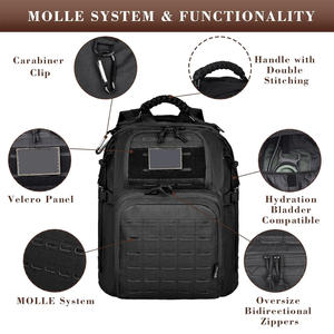 Mochila táctica de calle con logotipo personalizado impresión bordado al aire libre senderismo Camping bolsa de viaje OEM ODM proveedor de fábrica - Product Image 2