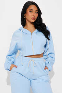 Comprar al por mayor 2025 conjuntos de chándal de moda de las mujeres lavado ácido sol se desvaneció crop cremallera chaqueta con capucha y pantalones de chándal holgados para las mujeres - Product Image 3