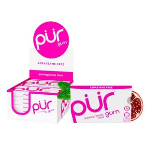 PUR <b>Gum</b> | Aspartame Free Chewing <b>Gum</b> | 100% Xylitol | Natural Pomegranate Mint Flavored <b>Gum</b>, 9 Pieces (Pack of 12) - Product Image 2