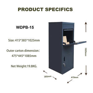 Buzones montados en la pared OEM Buzones de correo Caja de paquete de metal de acero inoxidable galvanizado al aire libre ODM Personalizado Buzón de caída con cerradura - Product Image 5