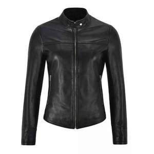 Chaqueta de Cuero Genuino para Hombre, Estilo Liso, Invierno, Alta Calidad, Moda, Color Negro, Abrigada, OEM - Product Image 1