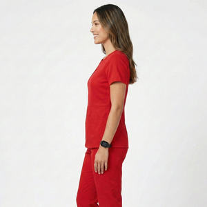 Ensemble de blouses d'infirmière avec logo personnalisé, uniformes médicaux pour femmes, vêtements de travail à l'hôpital, costumes chirurgicaux pour médecins et dentistes, ensemble de blouses extensible et ajusté - Product Image 3