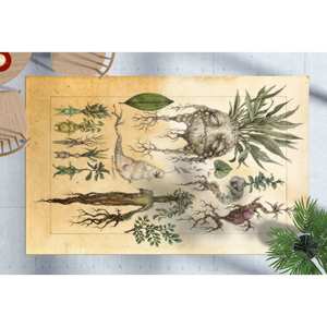 Tapis imprimé : Tapis de cuisine extérieur moderne à motif botanique et végétal, tapis fin non tissé - Product Image 3