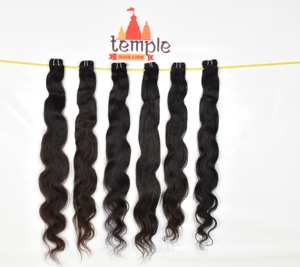 ผมแท้จากอินเดีย 100% เวอร์จิ้น เรมี คิวติเคิลเรียงเส้น สีดำธรรมชาติ สำหรับผู้หญิง ลอนลึก ติดตั้งง่าย แบบมัดผมด้วยเครื่องจักร - Product Image 3