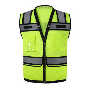 Chaleco de poliéster de alta visibilidad personalizado, ropa de trabajo de seguridad reflectante transpirable para construcción y trabajo en carretera, chaleco de alta visibilidad - Product Image 1
