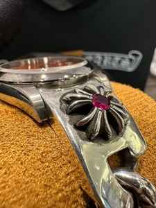 Reloj de Cuarzo de Lujo para Hombre con Diamantes Moissanite VVS, Esfera Naranja, Relojes Mecánicos de Primera Calidad con Cristal Analógico - Product Image 6