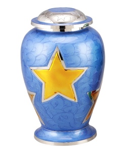 Urnas de cremación para adultos de latón con diseño de Paloma, Peltre y color azul marino, acabadas para cenizas humanas. - Product Image 6