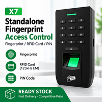 Système de contrôle d'accès autonome avec lecteur d'empreintes digitales, carte RFID, code PIN, sortie Wiegand et bouton de sortie pour la sécurité des portes