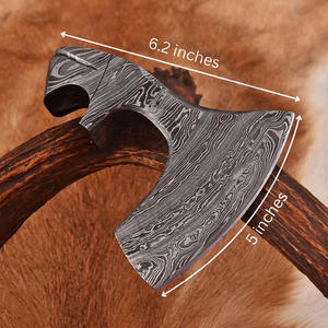 หัวขวานเหล็กดามัสกัสคุณภาพสูง งานแฮนด์เมด สำหรับตั้งแคมป์ แบบทอมฮอว์ก วิกิ้ง หัวขวานเปล่า ขายส่ง - Product Image 5