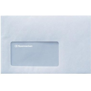 Sobres de Papel Blanco DIN C6 Soennecken, 162 x 114 mm, 75 g/m², Autoadhesivos, 1000 Unidades por Paquete - Product Image 1