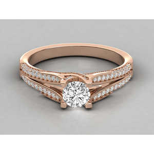 Bague pour femme en or 10 carats avec diamant solitaire, design brillant - Product Image 5