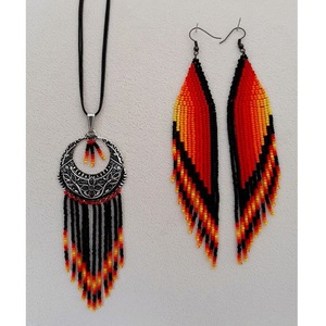 Glass Seed Beaded Hoop Earrings for Women - Product Image 3