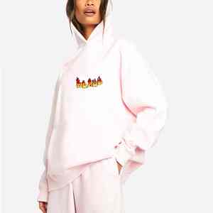 เสื้อฮู้ดสตรีแฟชั่นใหม่สำหรับฤดูหนาวคุณภาพระดับพรีเมียมเสื้อผ้าลำลองเปิดไหล่ทรงหลวมพิมพ์ลายได้ตามต้องการ - Product Image 6