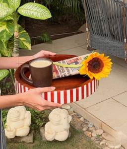 Bandeja de Madera Antigua 2026, Plato de Estilo Vintage, Bandeja Rústica de Madera para Aperitivos, Charcutería, Regalo de Inauguración de Casa al Mejor Precio - Product Image 6