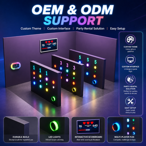 เกมติดผนังแบบลูกบอลพร้อมปุ่มไฟ LED และท่อแบบอินเทอร์แอคทีฟสำหรับใช้ในร่ม สำหรับ 2-4 คน - Product Image 1