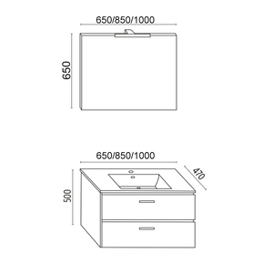 Mobile da bagno sospeso di fabbricazione italiana con lavandino e molla a specchio dimensioni l65 xp47xh50 cm confezione 1 - Product Image 4