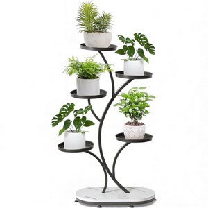 Soporte de Metal para Plantas de Varios Niveles con Diseño Moderno de Estantes Escalonados para Decoración de Interiores de Sala de Estar - Product Image 6