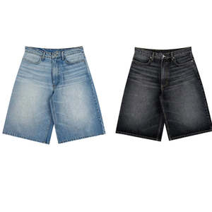 Short unisexe en jean longueur genou quatre poches Short en coton spandex Street Wear Denim Short - Product Image 1