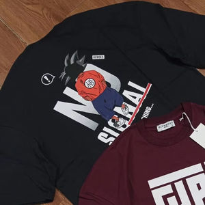 Camiseta estampada 100% para hombre, ajuste de secado rápido, transpirable, cuello redondo, patrón estampado sólido, técnicas de lavado teñidas de hilo corto - Product Image 2