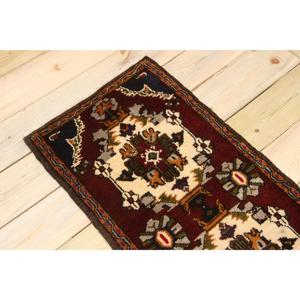Tapis turc vintage, tapis de 1,6 x 3,3 pieds, tapis en laine rouge à motifs floraux - Product Image 4