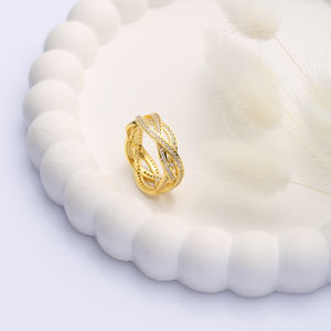 Elegante diseño trenzado blanco CZ piedra banda anillo venta al por Mayor turco artesanal hecho a mano 925 joyería de plata - Product Image 4