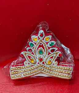 Couronne Mukut en soie faite à la main pour les idoles de dieux hindous, vente en gros et approvisionnement en vrac au meilleur prix - Product Image 2