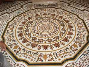 งานปูพื้นหินอ่อนแบบฝังพื้นด้วยศิลปะสำหรับการตกแต่งภายในของราชวงศ์การแสดงที่งดงามอย่างสมบูรณ์แบบทำด้วยมือข้างใต้ - Product Image 6