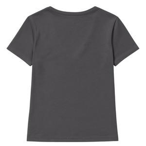 Camiseta de Manga Corta con Cuello en V para Mujer, Color Gris Oscuro, 100% Algodón Orgánico de Lujo, Preencogido, Certificado GOTS, Suave, Transpirable y Ajustado - Product Image 2