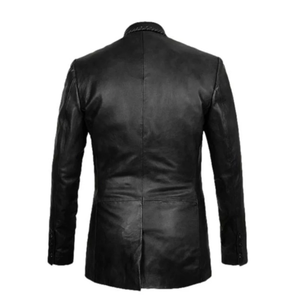 Haute qualité 100% cuir véritable Style britannique décontracté Slim Fit Blazer pour hommes respirant doublure poches hiver veste d'affaires - Product Image 6