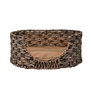 Meilleur prix lit classique écologique en jacinthe d'eau de lavage noir pour chiens lit ovale tissé pour animaux de compagnie en gros du Vietnam - Product Image 2