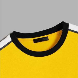 Bonne qualité nouveauté couleur contrastée vêtements pour hommes grande taille chemises 100% coton à manches courtes sonnerie décontracté hommes t-shirt OEM - Product Image 3