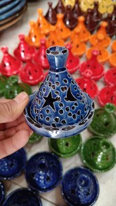 Tajín marroquí de cerámica hecho a mano, mini quemador de incienso decorativo de arcilla con diseño de estrella, venta al por mayor de fábrica - Product Image 2