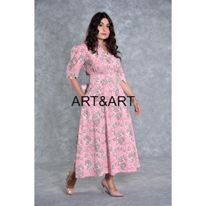 Các Nhà Sản Xuất Nhà Máy Bán Buôn Chất Lượng Cao Cotton Giản Dị Dresses Cutout Phụ Nữ Tùy Chỉnh Midi Chiều Dài Tự Nhiên Có Thể Giặt Thoáng Khí - Product Image 2
