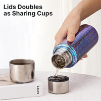 Gourde isotherme portable en titane pur de 430 ml avec fermeture magnétique, personnalisable, écologique, avec coffret cadeau