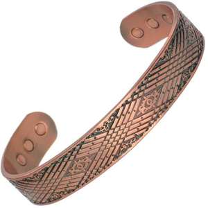 กำไลข้อมือแม่เหล็กทองแดงอัลลอยด์แบบย้อนยุคลายดาวแบบปรับได้สำหรับกำไลแฟชั่นใช้ได้ทั้งชายและหญิง-ของขวัญ - Product Image 4