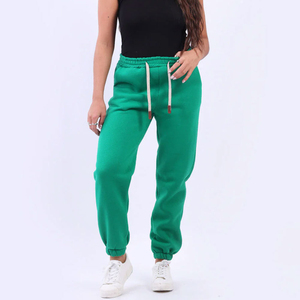 Fabricante de moda Unisex 100% algodón polar Joggers pantalones transpirables 350 Gsm lona Casual medio invierno encaje rodilla plana - Product Image 1