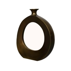 Shiny Polished copper Metal Flower <b>Vase</b> High Quality Luxury Flower <b>Vase</b> Restaurant Doorway Decoration Bottle <b>Vase</b> - Product Image 5