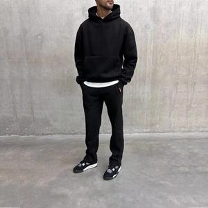 Survêtement respirant à broderie personnalisée en gros pour hommes et femmes avec logo à l'avant 100% coton Costume de survêtement d'hiver léger - Product Image 4