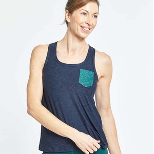 Camisetas sin mangas de gimnasio para mujer, camisas de gimnasio con bolsillos delanteros para mujer - Product Image 4