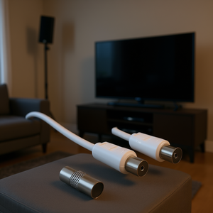 Cable de antena de TV blanco de 10 m con adaptador de 75 Db Audio y vídeo 00205298 - Product Image 3