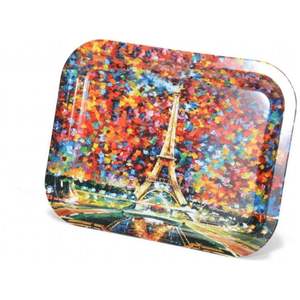 Afremov Paris 233x307mm Plateau de service décoratif rectangulaire moderne Plateau en bois fantaisie pour plateaux de service - Product Image 4