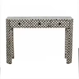 Console incrustée d'os faite à la main tabouret de table basse en bois moderne meubles en résine incrustés d'os maison par Crescent Crafts - Product Image 5