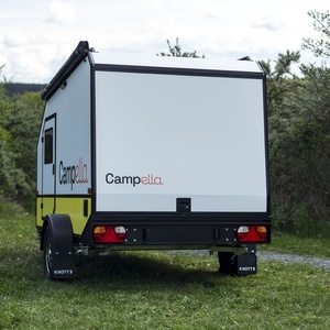 Campella Mini Caravan 2 Person Yellow Aluminum Travel Trailer Lightweight Modern <b>Camping</b> RV with <b>Storage</b> <b>Box</b> - Product Image 3