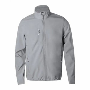 Veste SoftShell d'extérieur personnalisée pour le camping, la randonnée, vestes d'hiver de sports de couleur noire à fermeture éclair simples, vestes imperméables pour unisexe - Product Image 3