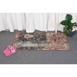 Alfombra clásica azul rosa de 1,6x3,2 pies de lana turca y poliéster, alfombra de retazos para sala de estar con respaldo de látex para uso en el pasillo - Product Image 4