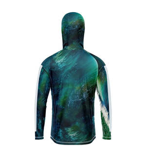 Conjunto de pesca personalizado UPF 50 para hombre, Sudadera con capucha de secado rápido y camisa de manga larga, diseño estampado de protección solar de poliéster 100% - Product Image 3