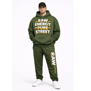 Ensemble de survêtement à capuche personnalisé pour homme, entièrement en polaire douce, chaud, coupe-vent, réversible, matière extensible décontractée pour la course à pied, le jogging et le quotidien - Product Image 1