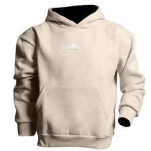 Sweat à capuche beige pour homme en molleton de coton lourd avec poche kangourou, sweat-shirt décontracté streetwear - Product Image 1